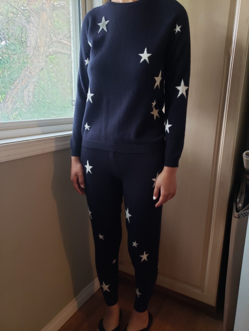 Chinti & Parker Cashmere Black Star Knit Sweater & Legging Set